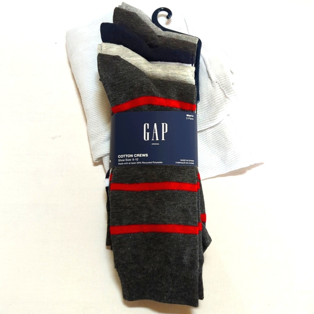 NEW 5 pk Men's crew socks GAP